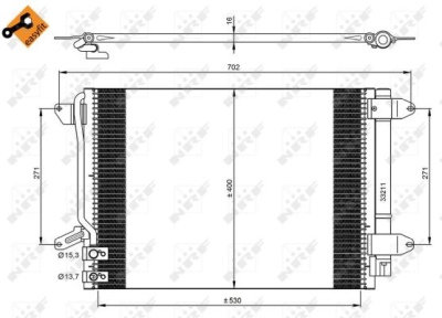 Condensator, climatizare NRF 350028
