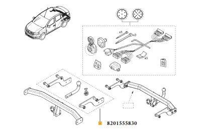 Carlig remorcare ORIGINAL RENAULT 8201555830