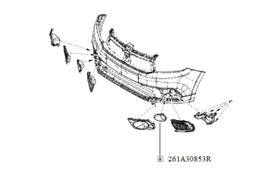 Rama, proiector ceata ORIGINAL RENAULT 26 1A 308 53R