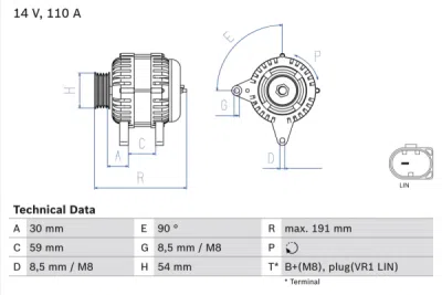 Generator / Alternator BOSCH 0 986 083 270