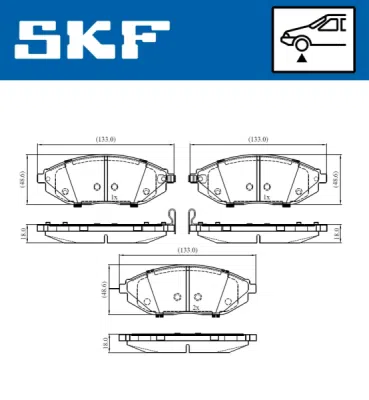 Set placute frana SKF VKBP 80305 A