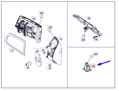 Iluminare numar de circulatie ORIGINAL MERCEDES A0999061504