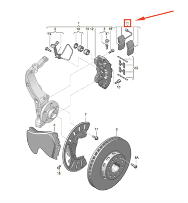 Placute frana fata ORIGINAL VW GROUP 3D0698451B