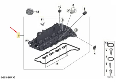 Capac culbutor ORIGINAL BMW 11128581798