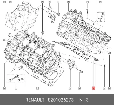 Garnitura, chiulasa ORIGINAL RENAULT 8201026273