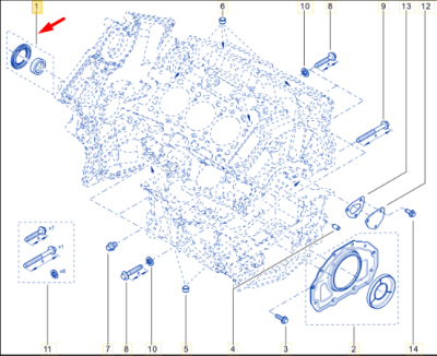 Simering arbore cotit [la distributie] ORIGINAL NISSAN 1351000Q0E
