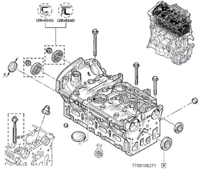 Dop tehnologic chiulasa ORIGINAL RENAULT 7700106271