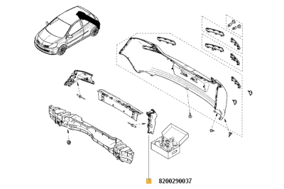 Bumper bracket ORIGINAL RENAULT 8200290037