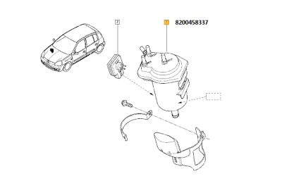 Filtru combustibil ORIGINAL RENAULT 82 00 458 337
