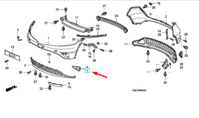 Capac proiector stanga bara fata ORIGINAL HONDA 71108SMGE00