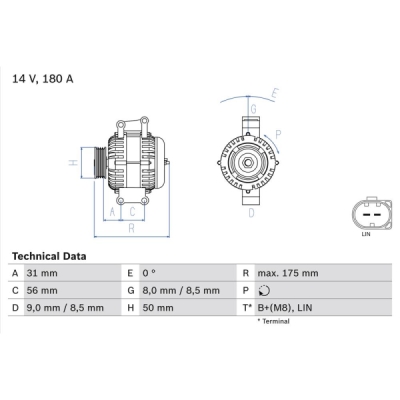 Generator / Alternator BOSCH 0 986 048 450