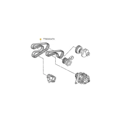 Curea transmisie cu caneluri ORIGINAL RENAULT 77 00 101 474