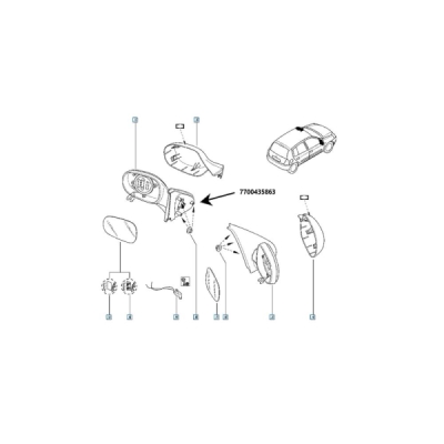 Oglinda exterioara ORIGINAL RENAULT 7700435863