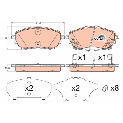 Set placute frana TRW GDB3598