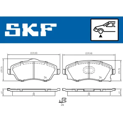 Set placute frana SKF VKBP 80062 A