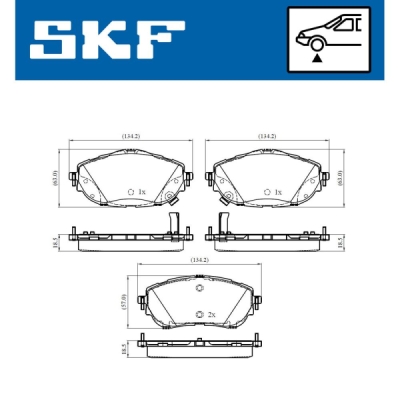 Set placute frana SKF VKBP 80429 A