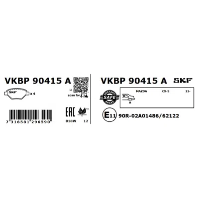 Set placute frana SKF VKBP 90415 A