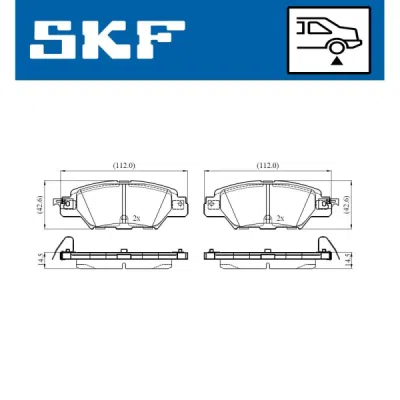 Set placute frana SKF VKBP 90415 A