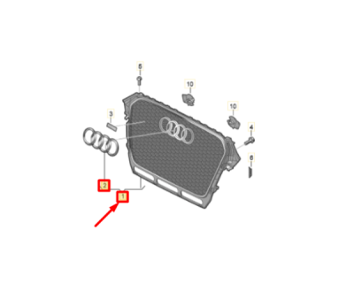 Grila radiator [cu emblema] ORIGINAL VW GROUP 8K0853651RT94