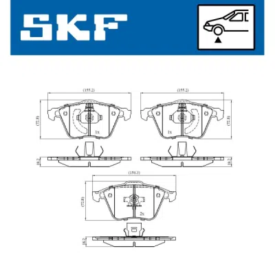 Set placute frana SKF VKBP 80272