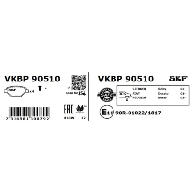 Set placute frana SKF VKBP 90510