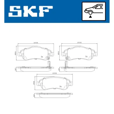 Set placute frana SKF VKBP 80318 A