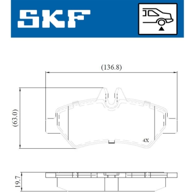Set placute frana SKF VKBP 90071 E
