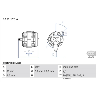 Generator / Alternator BOSCH 0 986 049 181