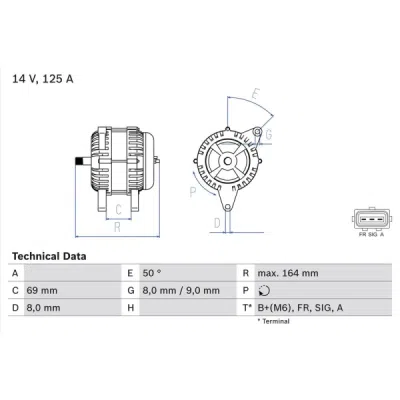 Generator / Alternator BOSCH 0 986 049 181