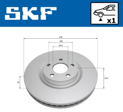 Disc frana SKF VKBD 81333 V1