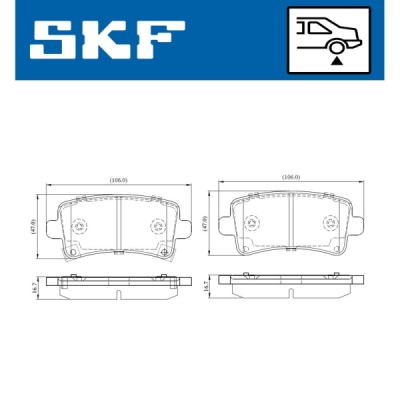 Set placute frana SKF VKBP 90214 A