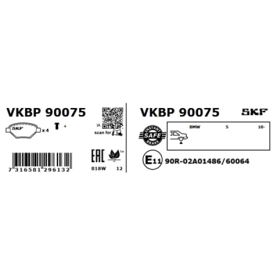Set placute frana SKF VKBP 90075