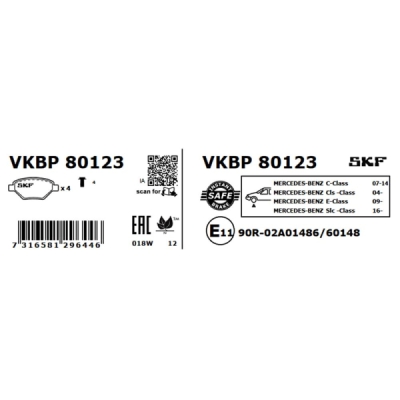 Set placute frana SKF VKBP 80123