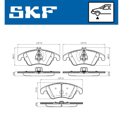 Set placute frana SKF VKBP 80123