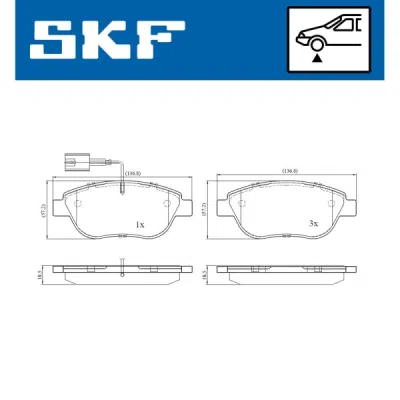 Set placute frana SKF VKBP 80217 E