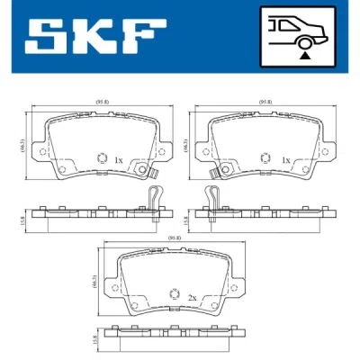 Set placute frana SKF VKBP 90187 A
