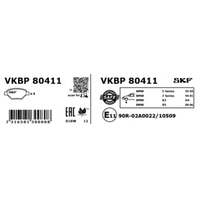 Set placute frana SKF VKBP 80411