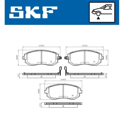 Set placute frana SKF VKBP 80456 A