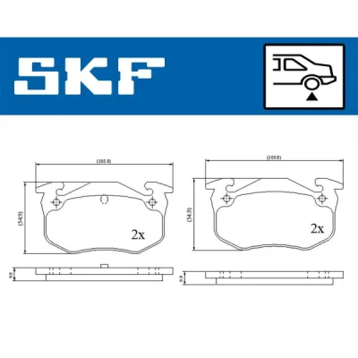 Set placute frana SKF VKBP 90120