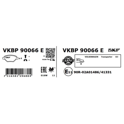 Set placute frana SKF VKBP 90066 E