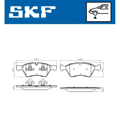 Set placute frana SKF VKBP 80402