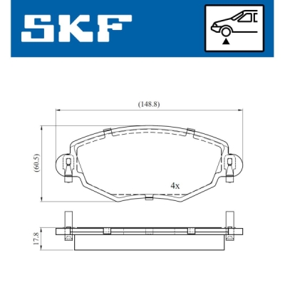 Set placute frana SKF VKBP 80390