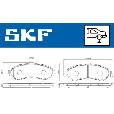 Set placute frana SKF VKBP 90221