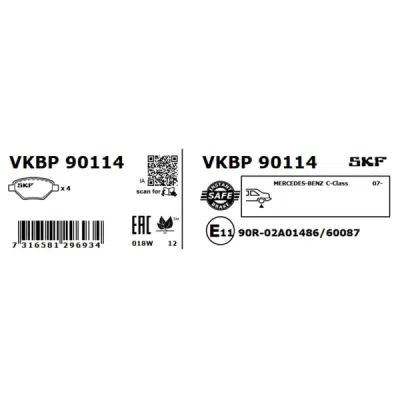 Set placute frana SKF VKBP 90114