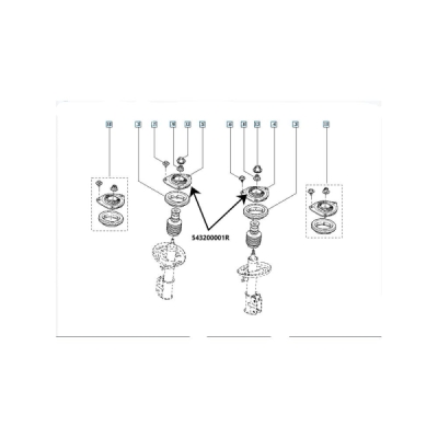 Set reparatie, rulment sarcina amortizor ORIGINAL RENAULT 543200001R