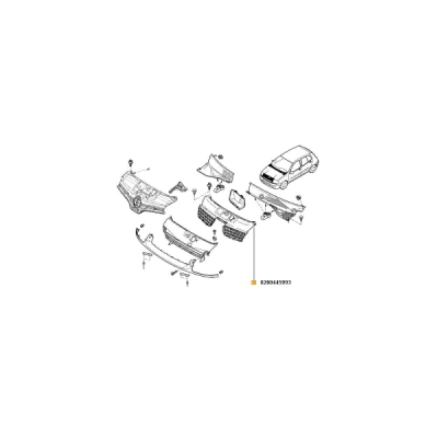 Grila radiator intre faruri ORIGINAL RENAULT 8200445993