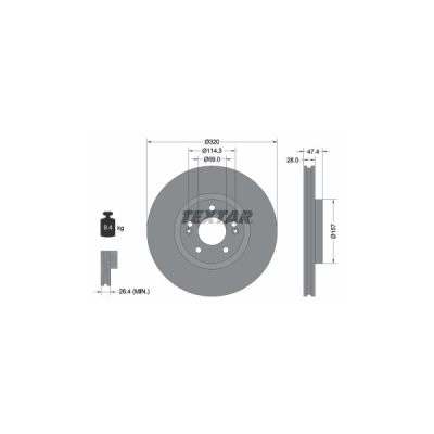 Disc frana TEXTAR 92237805