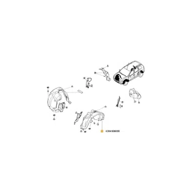 Carenaj, pasaj roata ORIGINAL RENAULT 63 84 100 05R