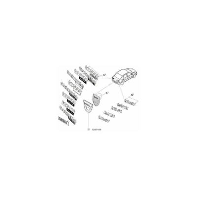 Emblema spate Logan ORIGINAL RENAULT 628900768R