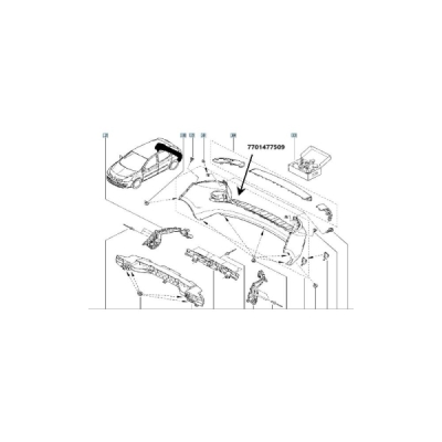 Bara de protectie spate ORIGINAL RENAULT 7701477509